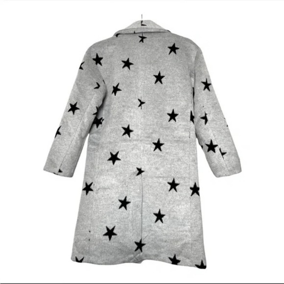 AVEC FILLES Shawl Collar Star Print Oversized Double Breasted Cocoon Coat XL NEW - Picture 6 of 11